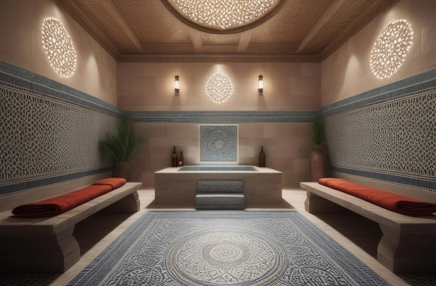 Traditional hammam atmosphere