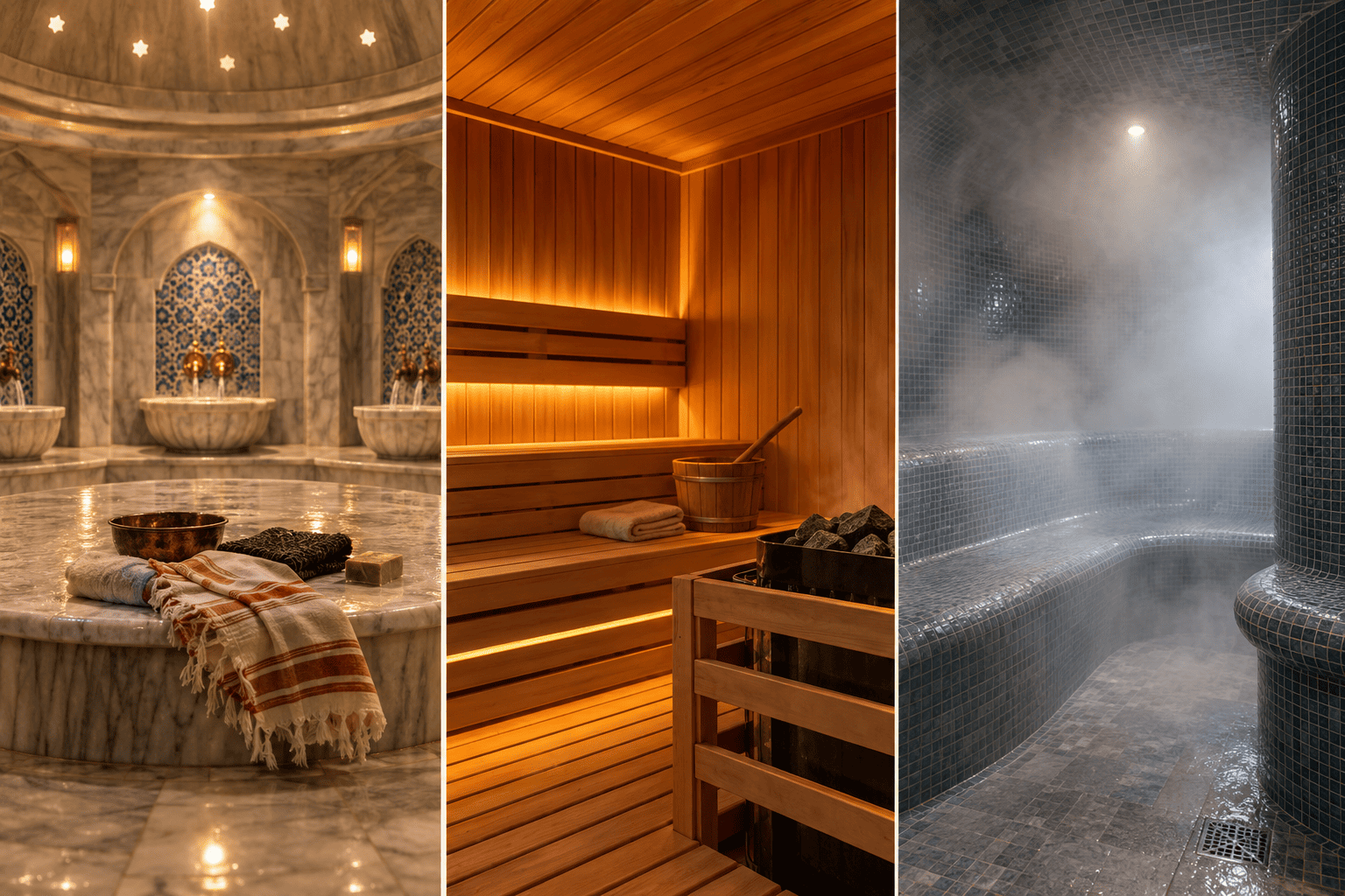 Hammam vs sauna vs steam room